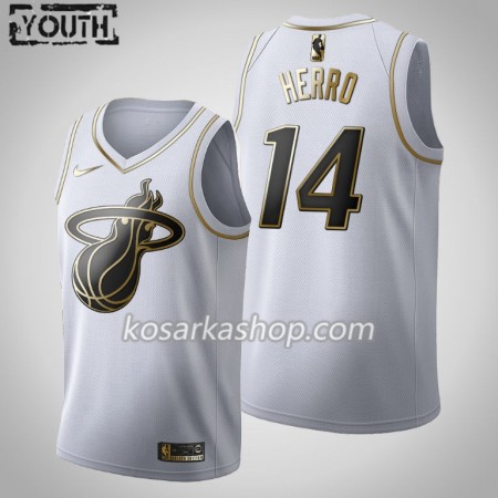Dres Miami Heat Tyler Herro 14 Nike 2019-20 Bijela Golden Edition Swingman - Dječji Dres Miami Heat Tyler Herro 14 Nike 2019-20 Bijela Golden Edition Swingman - Dječji